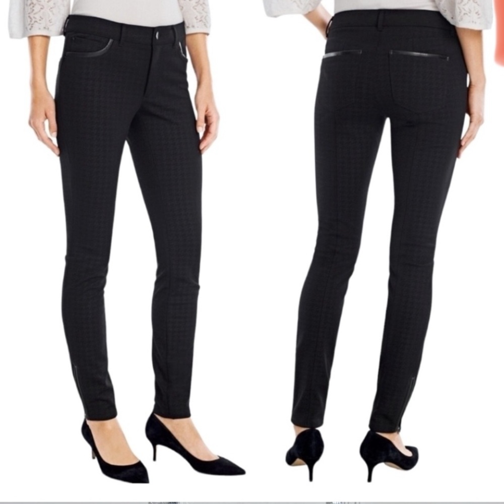 WHBM Black Houndstooth Skinny Fit Pants size 8